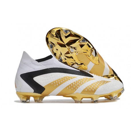 Scarpe da Calcio adidas Predator Accuracy+ FG Bianco Oro Nero