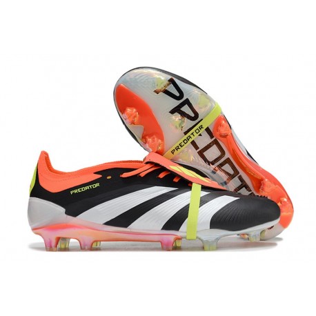 adidas Predator Tongue Elite FG Nero Core Bianco Rosso Solare