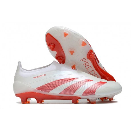 Scarpe adidas Predator Elite Senza Lacci FG Bianco Rosso