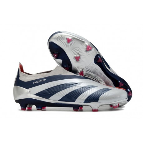 Scarpe adidas Predator Elite Senza Lacci FG Silver Svart Röd