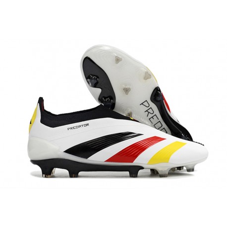 Scarpe adidas Predator Elite Senza Lacci FG Bianco Nero Rosso Giallo