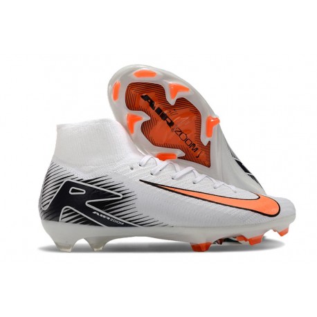 Scarpe da Calcio Nike Mercurial Superfly 10 Elite FG Bianco Arancio Nero