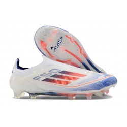 adidas F50 Elite Laceless FG Scarpe Bianco Blu Lucido Rosso Solare