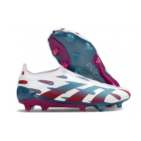 Scarpe adidas Predator Elite Senza Lacci FG Bianco Rosso Blu