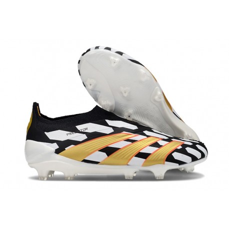 Scarpe adidas Predator Elite Senza Lacci FG Nero Bianco Oro