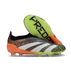 Scarpe adidas Predator Elite Senza Lacci FG Nero Bianco Arancione Verde