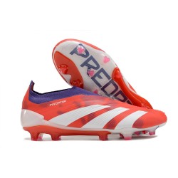 Scarpe adidas Predator Elite Senza Lacci FG Rosso Bianco