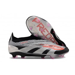 Scarpe adidas Predator Elite Senza Lacci FG Nero Argento Rosso