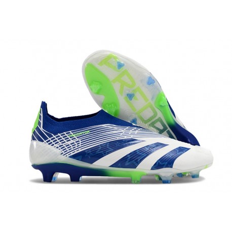 Scarpe adidas Predator Elite Senza Lacci FG Bianco Blu Verde