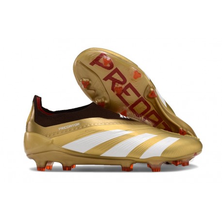 Scarpe adidas Predator Elite Senza Lacci FG Oro Blanc