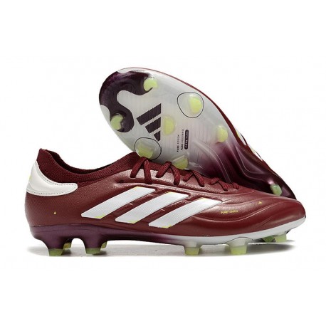 adidas Copa Pure 2+ Elite FG Pelle Ombra Rosso Bianco Team Giallo Solare