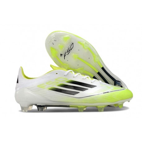 Scrpe da Calcio adidas F50 Elite FG Bianco Nero Giallo