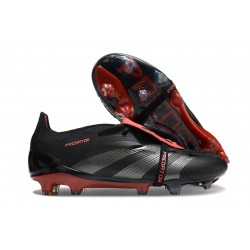 adidas Predator Elite Foldover Tongue FG Stealth Victory - Nero Grigio Rosso