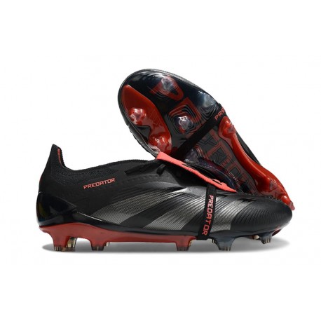 adidas Predator Elite Foldover Tongue FG Stealth Victory - Nero Grigio Rosso