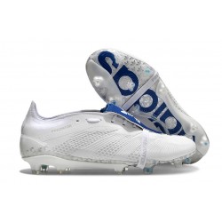 adidas Predator Elite Foldover Tongue FG Polar Victory - Bianco Argento Metallizzato Blu