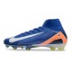 Nike Air Zoom Mercurial Superfly 10 Elite FG Blu Bianco Arancio