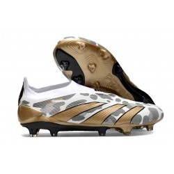 Scarpe adidas Predator Elite Senza Lacci FG Oro Bianco Grigio