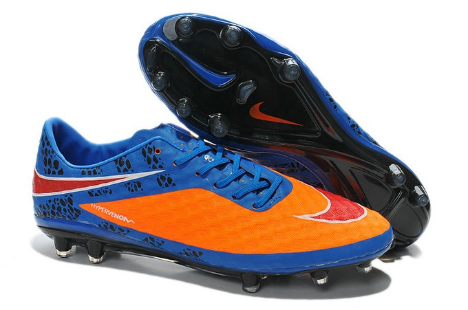 Nike Hypervenom Phantom FG ACC Uomo Scarpe da Calcetto Rifrangenti Arancio Rosso Blu