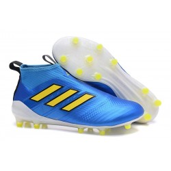 adidas Ace17+ Purecontrol FG - Nuovo Scarpa da Calcio Uomo - Blu Giallo