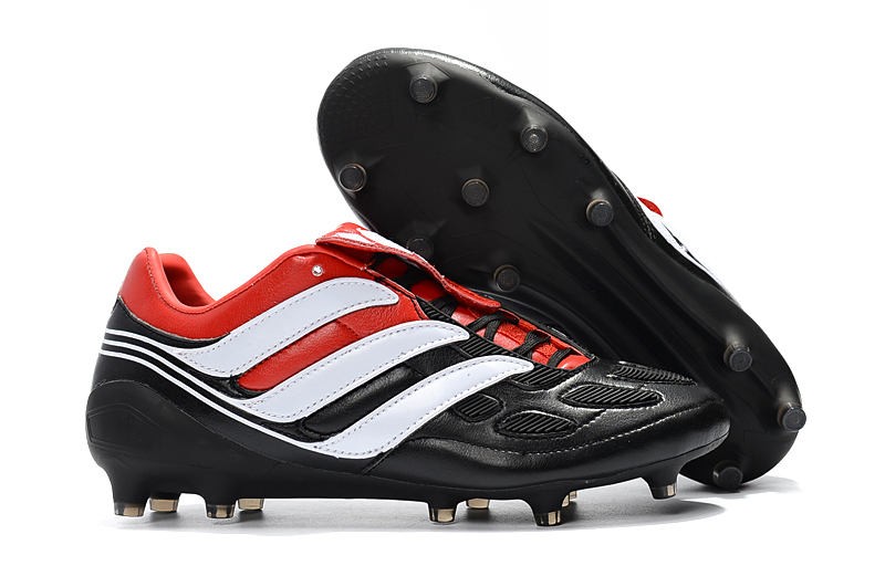 adidas Predator Precision FG Nuovo Scarpa da Calcio Nero Rosso Bianco